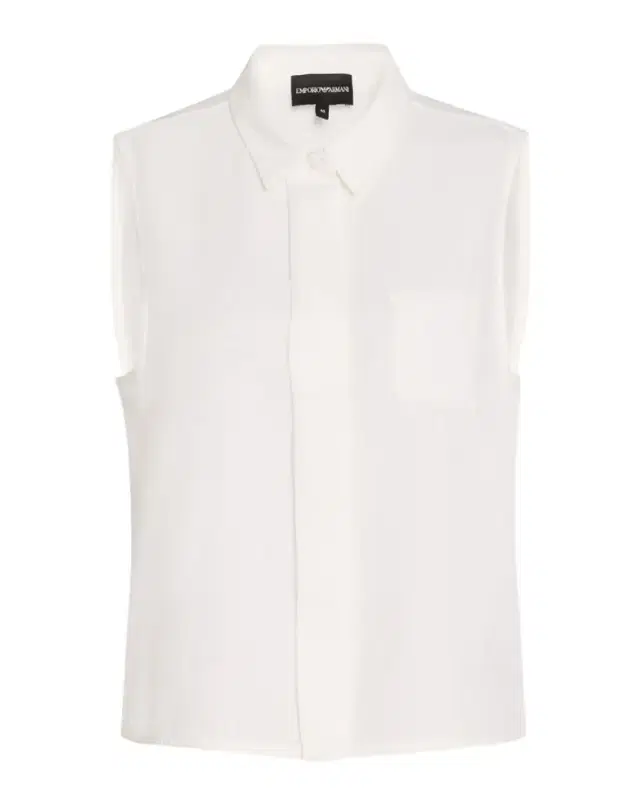Sleeveless Button-Down Blouse