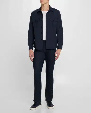 Canali Men's Wool Overshirt | Thumbnail 2