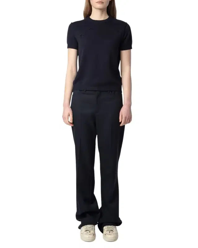 Zadig & Voltaire Bully Seco Stars Short-Sleeve Sweater