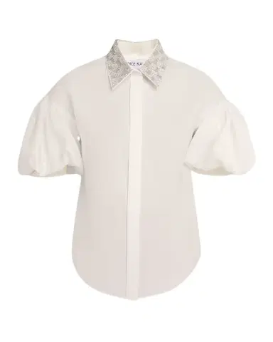 Dice Kayek Embroidered Collar Puff-Sleeve Blouse | Thumbnail 1