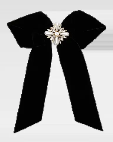 Lelet Ny Annie Large Pearly Crystal Velvet Bow | Thumbnail 2