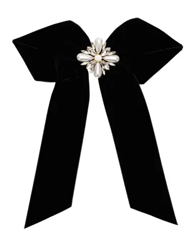 Lelet Ny Annie Large Pearly Crystal Velvet Bow | Thumbnail 1
