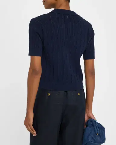 Argent Pointelle & Ribbed Knit Top | Thumbnail 3 Argent Pointelle & Ribbed Knit Top | Thumbnail 3