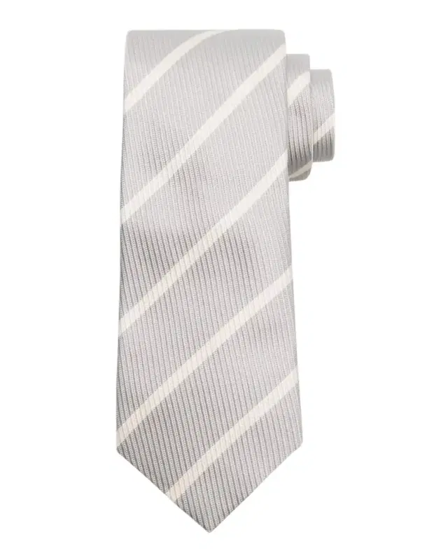 Men's Silk and Cotton Regimental Stripe Tie