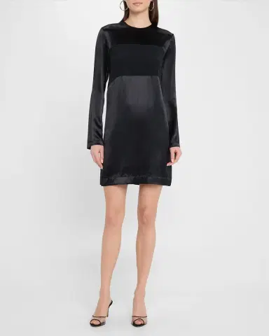 Emporio Armani Paneled Satin Mini Dress | Thumbnail 2