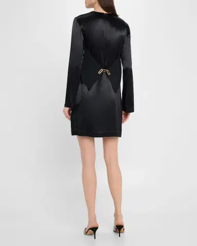 Emporio Armani Paneled Satin Mini Dress | Thumbnail 3