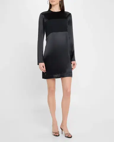 Emporio Armani Paneled Satin Mini Dress | Thumbnail 4