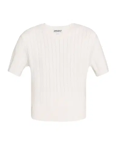 Argent Crewneck Herringbone Striped Top | Thumbnail 1
