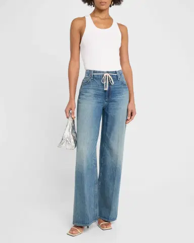 PAIGE Zoey Wide-Leg Jeans with Tie | Thumbnail 2