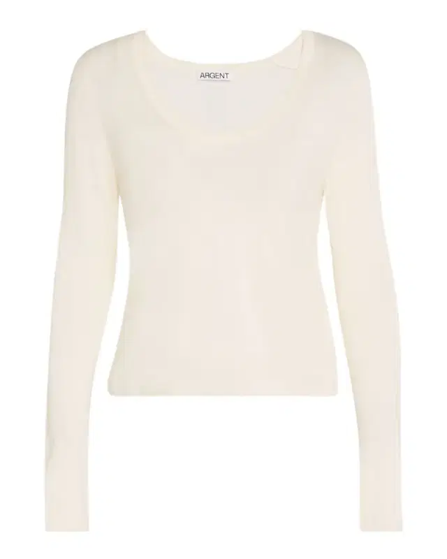 Scoop-Neck Knit T-Shirt
