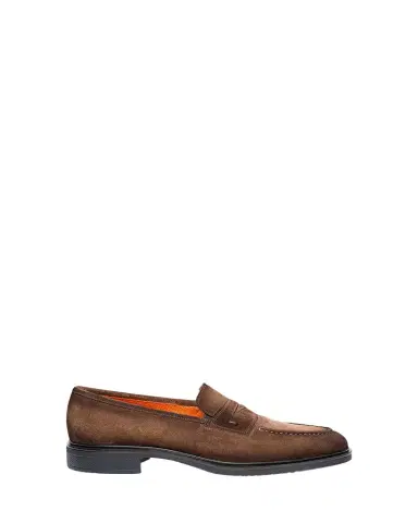 Santoni Men's Easy Suede Penny Loafers | Thumbnail 1