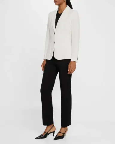 Emporio Armani Single-Breasted Contrast Button Blazer | Thumbnail 2