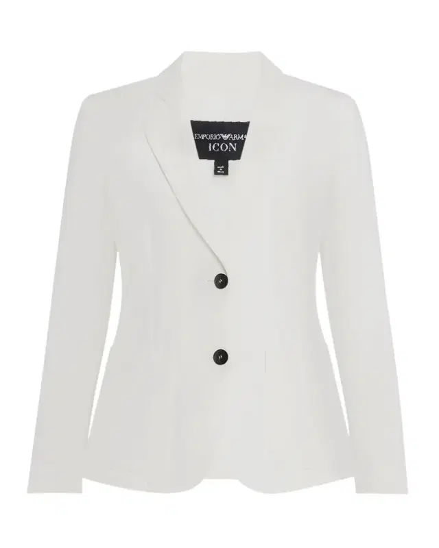 Single-Breasted Contrast Button Blazer