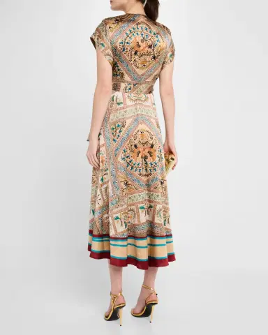 Pierre-Louis Mascia Floral-Print Silk Midi Wrap Dress | Thumbnail 3 Pierre-Louis Mascia Floral-Print Silk Midi Wrap Dress | Thumbnail 3
