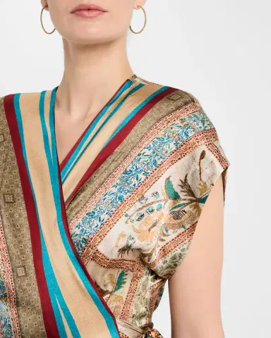 Pierre-Louis Mascia Floral-Print Silk Midi Wrap Dress | Thumbnail 4 Pierre-Louis Mascia Floral-Print Silk Midi Wrap Dress | Thumbnail 4