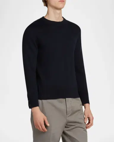 Thom Browne Men's Cotton 4-Bar Side Stripe Crewneck Sweater | Thumbnail 4
