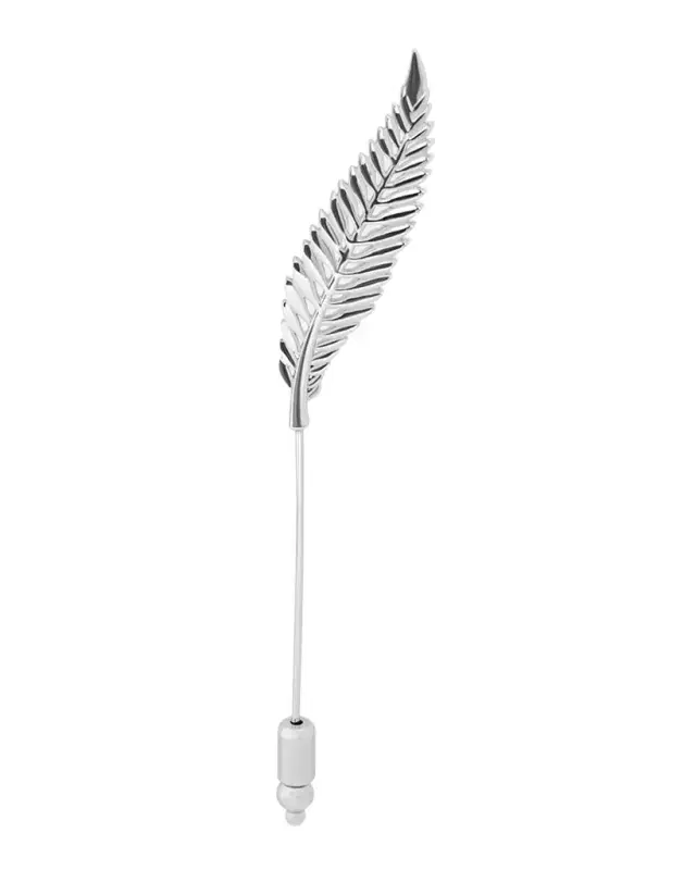 Men's Palladium-Plated Fern Leaf Lapel Pin