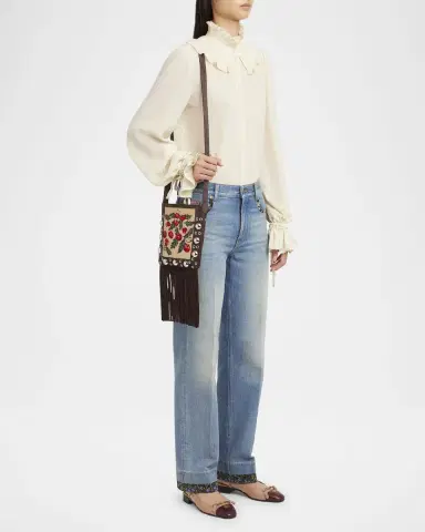 Valentino Garavani Nellcote Small Fringe Jacquard Cherries Suede Crossbody Bag | Thumbnail 5 Valentino Garavani Nellcote Small Fringe Jacquard Cherries Suede Crossbody Bag | Thumbnail 5