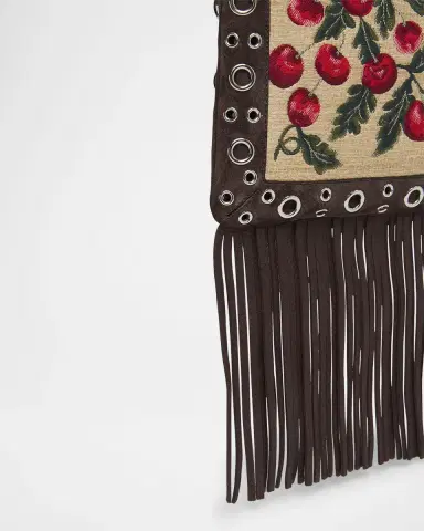 Valentino Garavani Nellcote Small Fringe Jacquard Cherries Suede Crossbody Bag | Thumbnail 6 Valentino Garavani Nellcote Small Fringe Jacquard Cherries Suede Crossbody Bag | Thumbnail 6