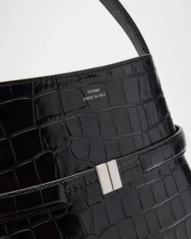 TOTEME Belted Croc-Embossed Leather Bucket Bag | Thumbnail 5