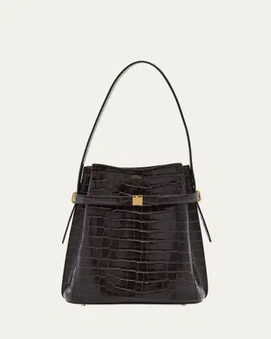 TOTEME Belted Croc-Embossed Leather Bucket Bag | Thumbnail 6