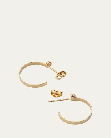 Lana 14K Yellow Gold Mini Solo Diamond Huggie Earrings | Thumbnail 4