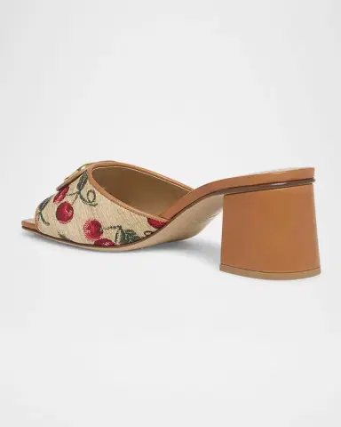 Valentino Garavani VLogo Medallion Cherry Slide Sandals | Thumbnail 2