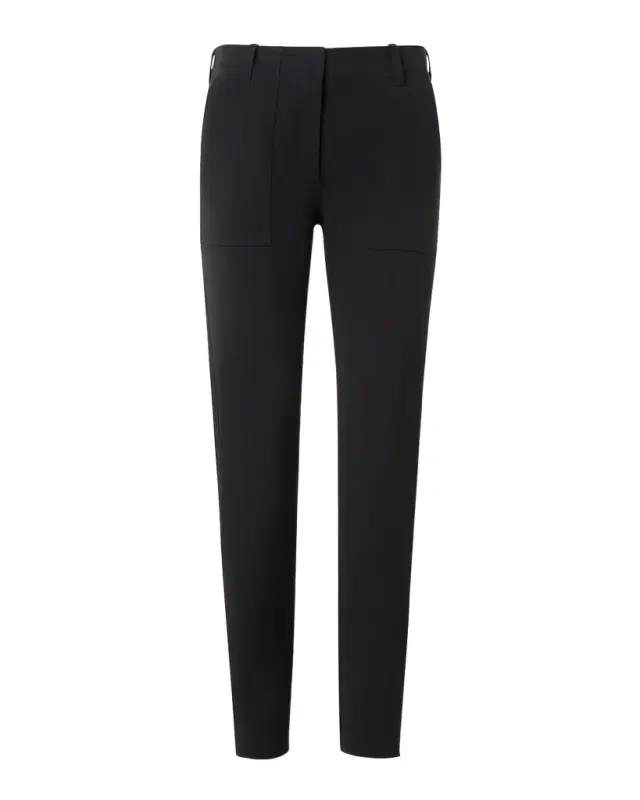 Low-Rise Cotton Gabardine Slim-Leg Ankle Pants