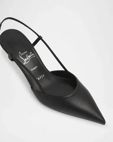 Christian Louboutin 60mm Miss Z Leather Slingback Pumps | Thumbnail 3 Christian Louboutin 60mm Miss Z Leather Slingback Pumps | Thumbnail 3