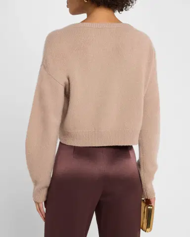 LAPOINTE V-Neck Cashmere Cropped Sweater | Thumbnail 2