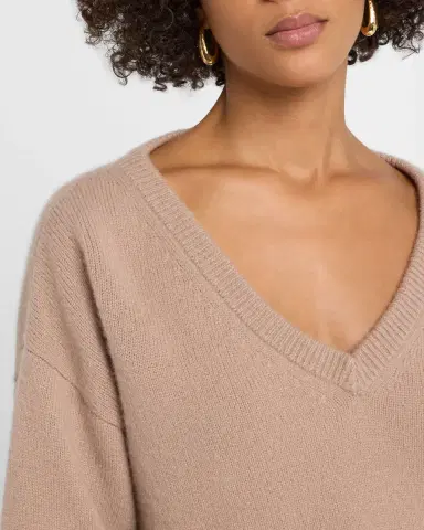 LAPOINTE V-Neck Cashmere Cropped Sweater | Thumbnail 4