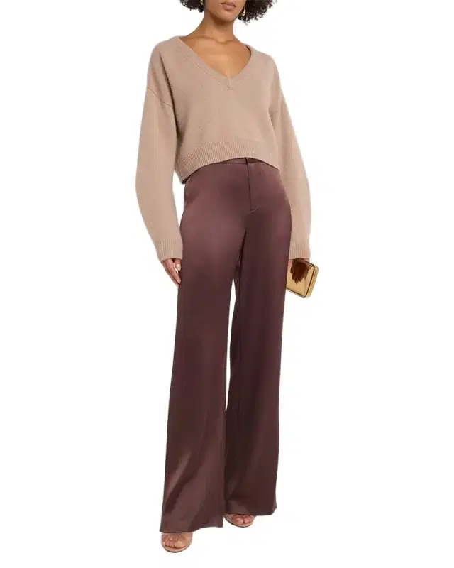 V-Neck Cashmere Cropped Sweater