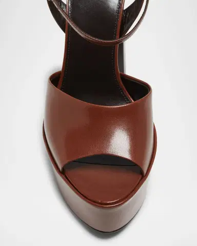 Saint Laurent Jodie Leather Ankle-Strap Platform Sandals | Thumbnail 3