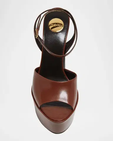 Saint Laurent Jodie Leather Ankle-Strap Platform Sandals | Thumbnail 4
