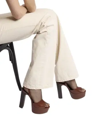 Saint Laurent Jodie Leather Ankle-Strap Platform Sandals | Thumbnail 1