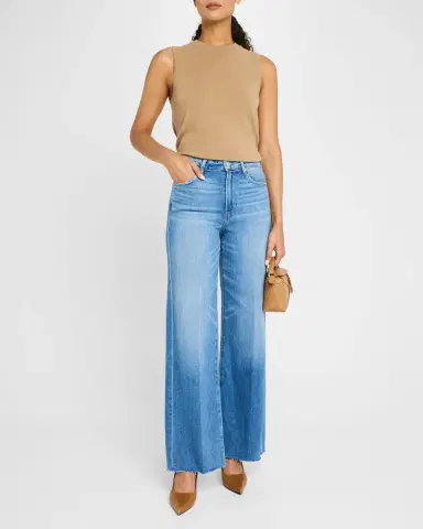 PAIGE Anessa Wide-Leg Raw Hem Jeans | Thumbnail 2
