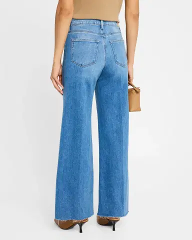 PAIGE Anessa Wide-Leg Raw Hem Jeans | Thumbnail 3
