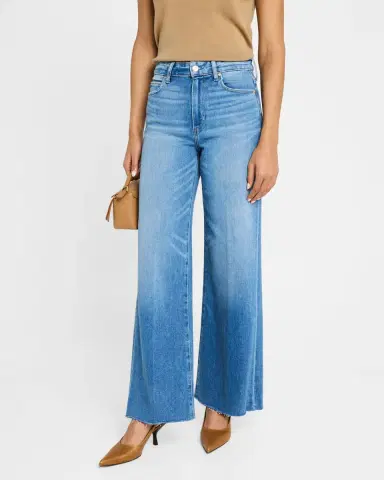PAIGE Anessa Wide-Leg Raw Hem Jeans | Thumbnail 4