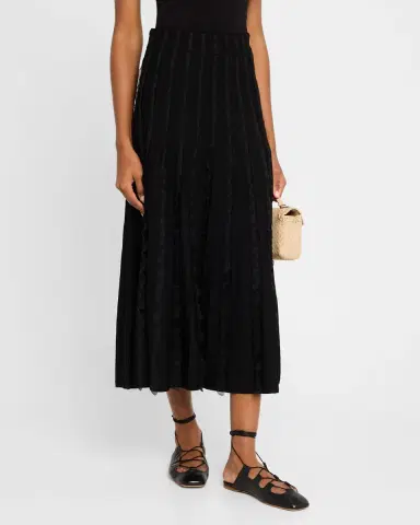 Emporio Armani Ribbed Ruffle-Trim Maxi Skirt | Thumbnail 4
