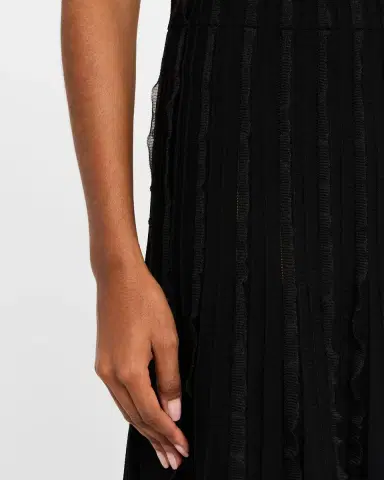 Emporio Armani Ribbed Ruffle-Trim Maxi Skirt | Thumbnail 5