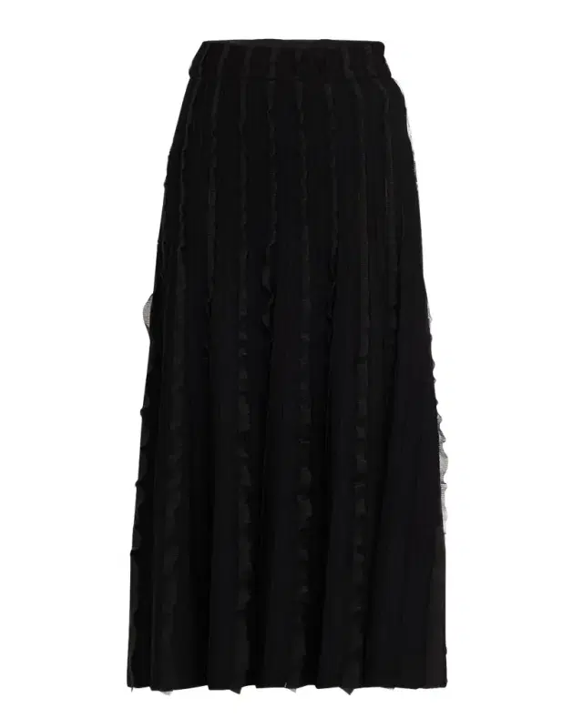 Emporio Armani Ribbed Ruffle-Trim Maxi Skirt