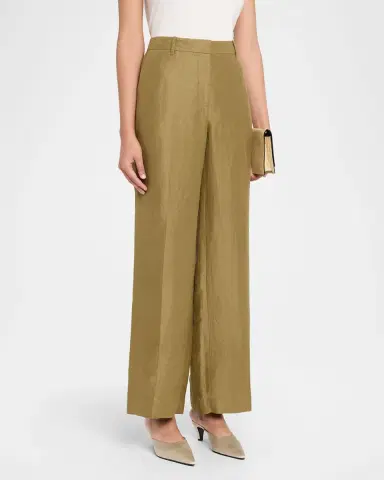 Lafayette 148 New York Gates High-Rise Straight-Leg Linen-Blend Pants | Thumbnail 3 Lafayette 148 New York Gates High-Rise Straight-Leg Linen-Blend Pants | Thumbnail 3