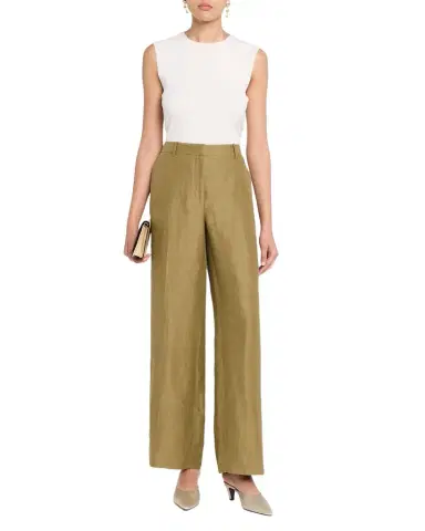 Lafayette 148 New York Gates High-Rise Straight-Leg Linen-Blend Pants | Thumbnail 1 Lafayette 148 New York Gates High-Rise Straight-Leg Linen-Blend Pants | Thumbnail 1
