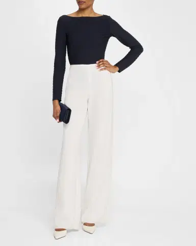 Emporio Armani High-Rise Straight-Leg Trousers | Thumbnail 2 Emporio Armani High-Rise Straight-Leg Trousers | Thumbnail 2