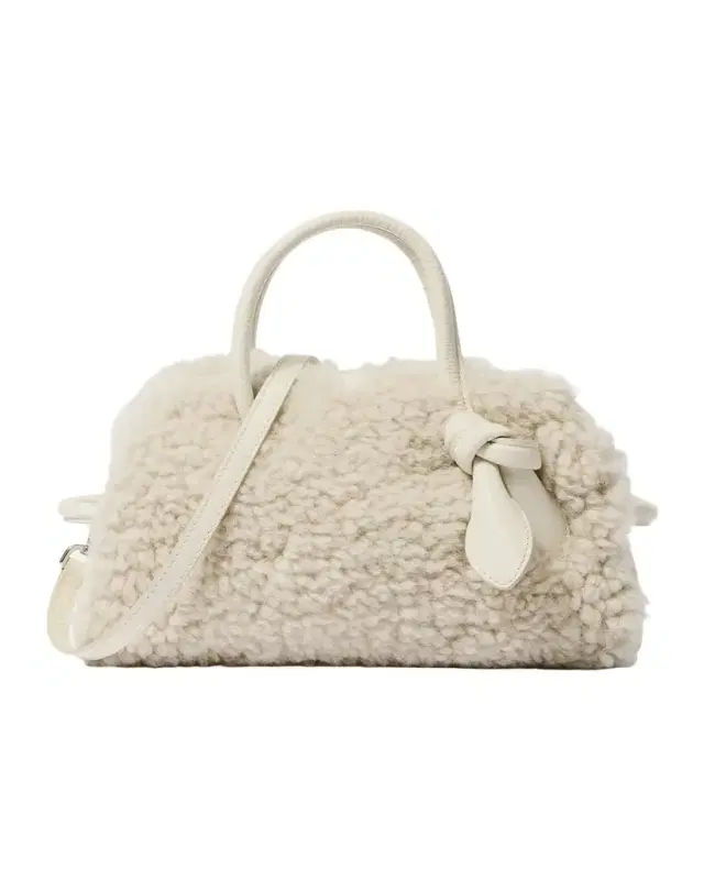 Le Petit Turismo Croc-Embossed Suede Bowling Bag