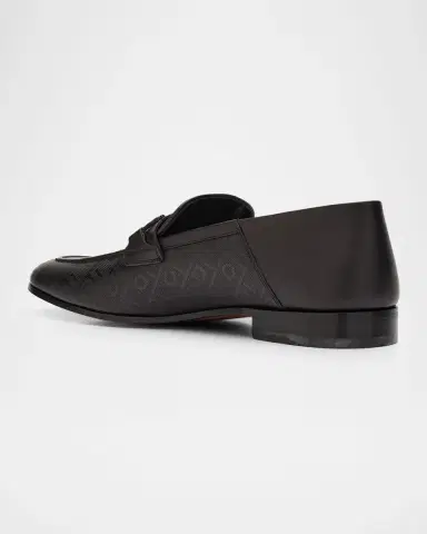 Ferragamo Men 's Biarritz Perforated Leather Gancini-Bit Loafers | Thumbnail 4