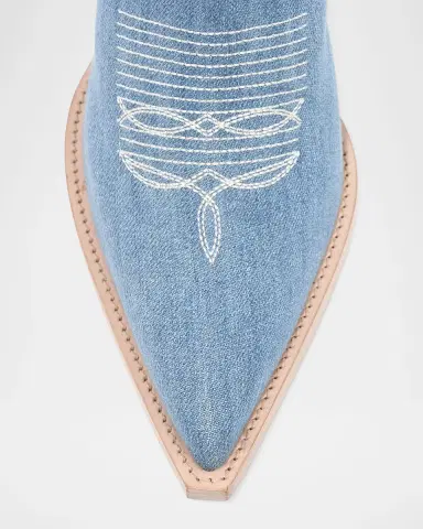 Partlow Cherie Denim Western Stiletto Mid Boots | Thumbnail 4