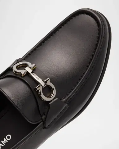 Ferragamo Men's Avrilvit Leather Two-Tone Gancini Bit Loafers | Thumbnail 5 Ferragamo Men's Avrilvit Leather Two-Tone Gancini Bit Loafers | Thumbnail 5