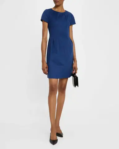 Emporio Armani Pleated Fit-&-Flare Mini Dress | Thumbnail 2 Emporio Armani Pleated Fit-&-Flare Mini Dress | Thumbnail 2
