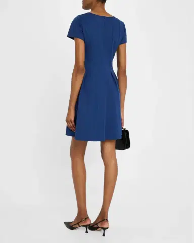 Emporio Armani Pleated Fit-&-Flare Mini Dress | Thumbnail 3 Emporio Armani Pleated Fit-&-Flare Mini Dress | Thumbnail 3
